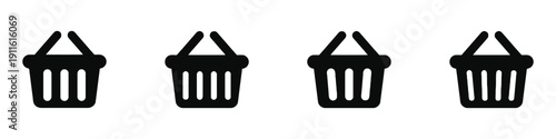 Collection of shopping cart icons on white background