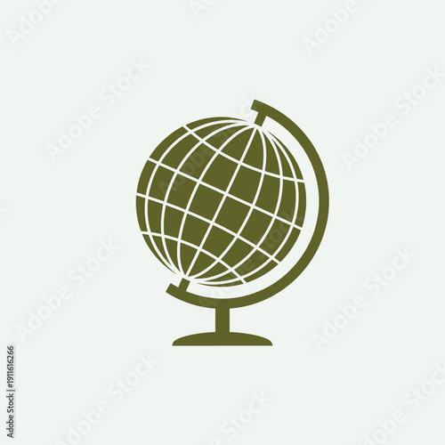 Globe World Icon – Geography Education Global Flat Design