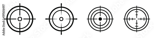 Collection of target icons representing aim and precision for shooting games