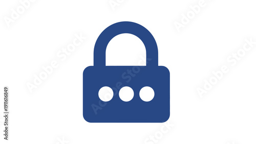 Blue Padlock Icon Security Symbol.