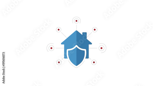 Blue Shield and House Security Logo.