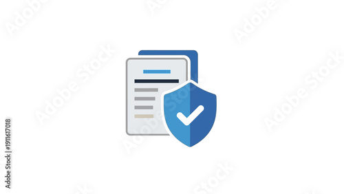 Blue Shield with White Checkmark Icon.