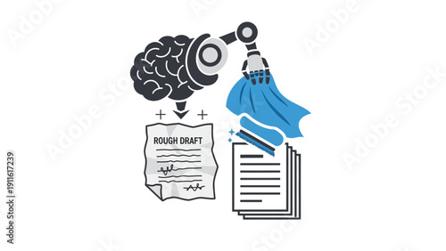 Brain Examining Document Through Magnifying Glass.