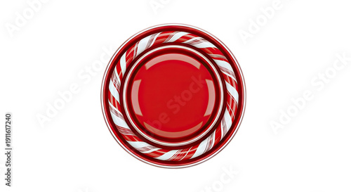 Round candy cane frame with red center