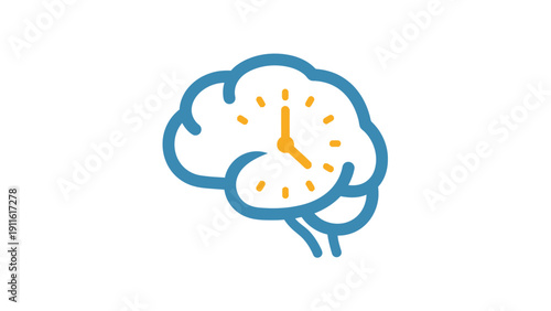 Brain with clock inside head.