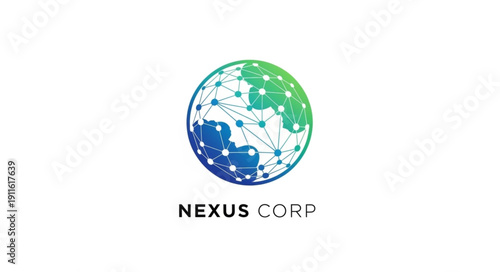 Nexus Corp Logo Globe Abstract Design.