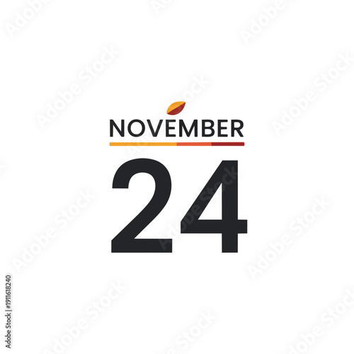 A clear graphic display of November 24th, perfect for calendar reminders and event planning.