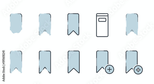 Bookmark icon set. Save and add to favorites concept.