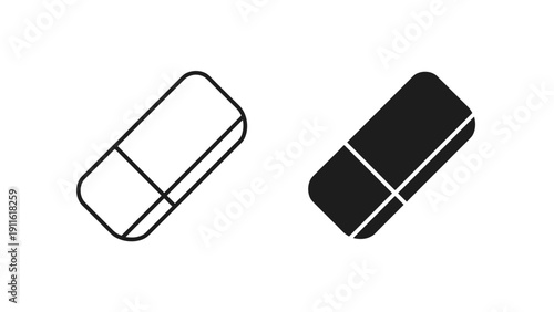 A black and white drawing of two capsules Vector