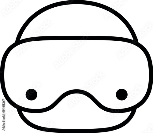 Virtual Reality Goggles Headset for Gaming and Metaverse Experience in a Minimalist Outline Vector