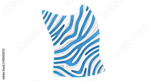 Abstract Blue and White Wavy Pattern