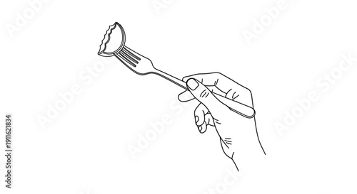 Hand holding a fork eating utensil.
