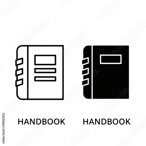 Two black and white handbook icons on a white background Vector