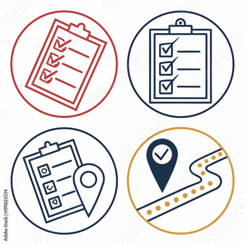 Icons representing various administrative and informational services Vector