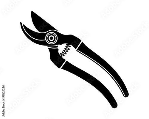 Pruning Shears Secateurs Icon Black Silhouette Garden Tool