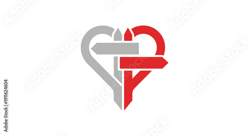Heart with Arrow Symbol Design.