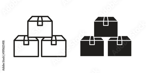 Boxes icon. linear style sign for mobile concept and website ui design