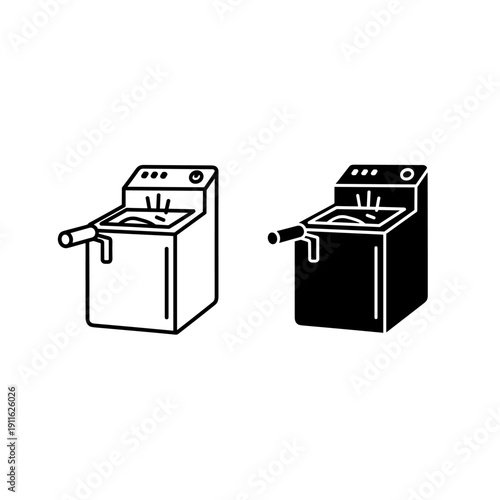 Two different colored deep fat fryers side by side Vector