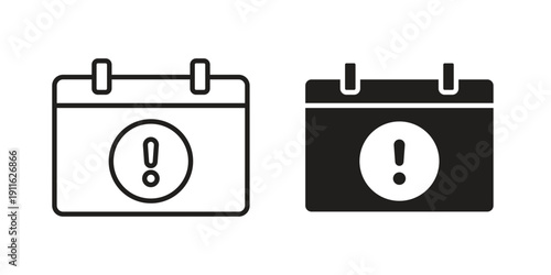 Calendar exclamation icon. linear style sign for mobile concept and website ui design