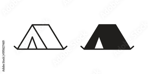 Camping icon. linear style sign for mobile concept and website ui design