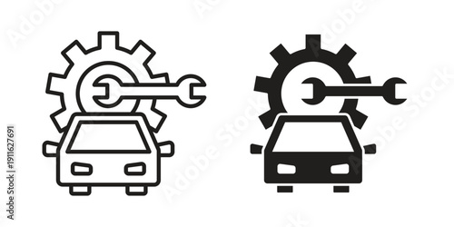 Car mechanic icon. linear style sign for mobile concept and website ui design