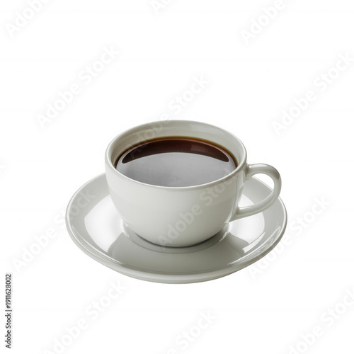 Wallpaper Mural White ceramic coffee cup on a saucer filled with black coffee isolated on a transparent background Torontodigital.ca