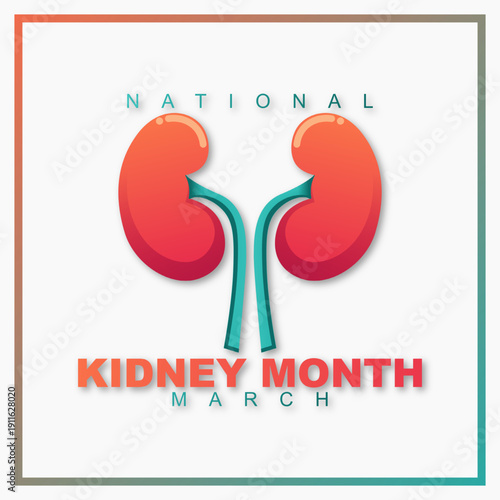 vector graphic of National Kidney Month ideal for National Kidney Month celebration