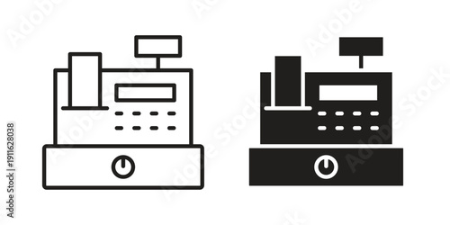 Cash register icon. linear style sign for mobile concept and website ui design