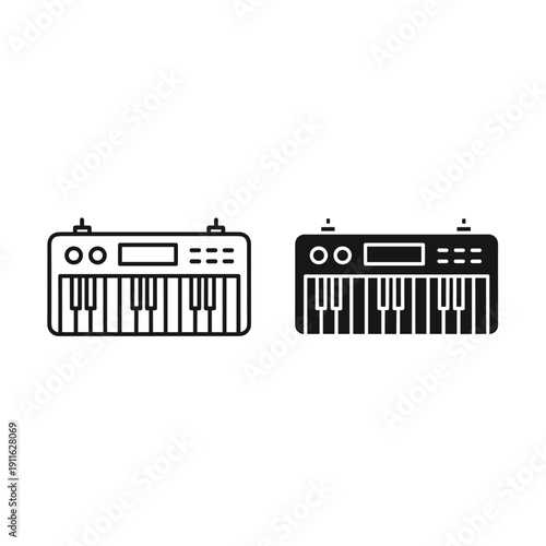 Two electronic keyboards side by side Vector