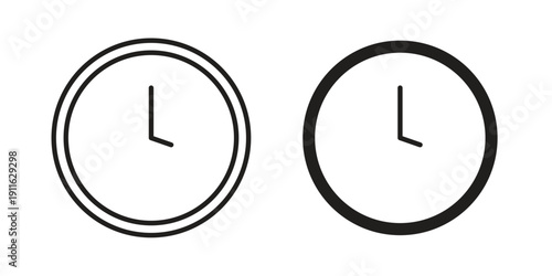 Clock-five icon. linear style sign for mobile concept and website ui design