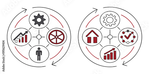 Diagram depicting the interconnectedness of various aspects of sustainable development Vector