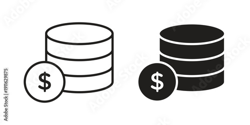 Coins icon. linear style sign for mobile concept and website ui design