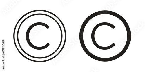 Copyright icon. linear style sign for mobile concept and website ui design