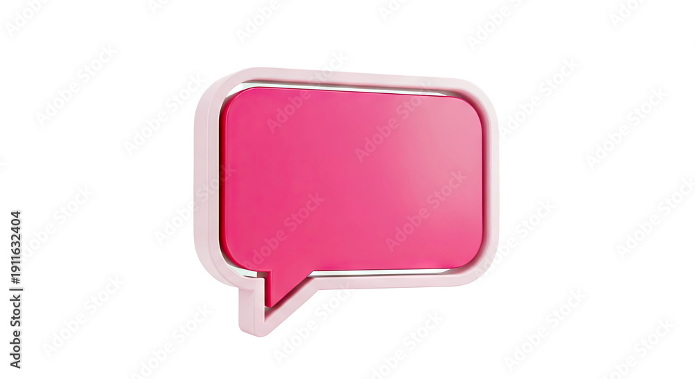 Fototapeta premium Pink Speech Bubble Icon