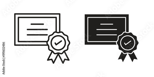 Diploma icon. linear style sign for mobile concept and website ui design