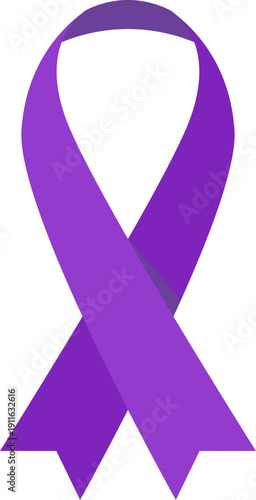Bold Purple Awareness Ribbon Symbol for Domestic Violence and Alzheimer's Support