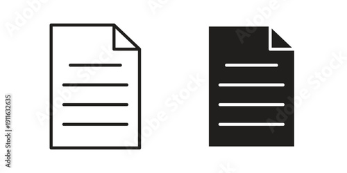 Document icon. linear style sign for mobile concept and website ui design