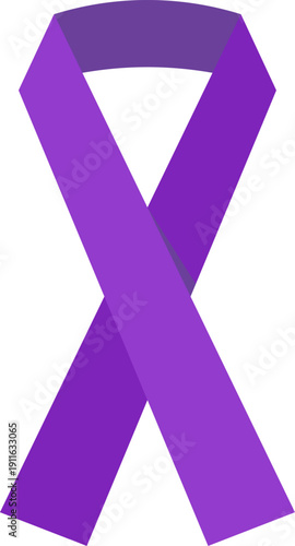 Purple Awareness Ribbon Symbol of Support and Solidarity for Domestic Violence and Alzheimer's Support