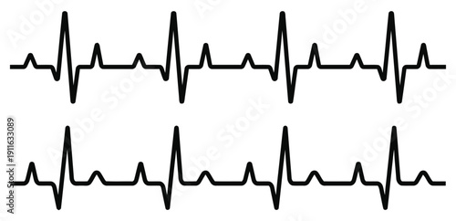 Electrocardiogram heart rate line chart abstract art medical science symbol
