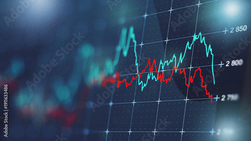 Foto Market trends show fluctuation in stock prices over different time periods