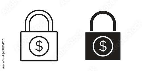 Fixed price icon. linear style sign for mobile concept and website ui design