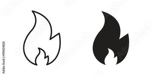Flame icon. linear style sign for mobile concept and website ui design