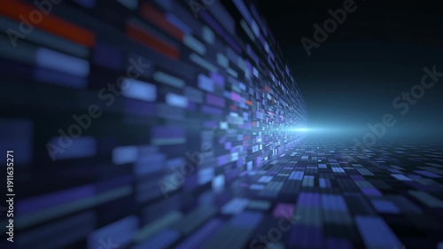 Digital data technology cyberspace network information streaming video concept with social networking service contents datum management secure computing future presentation clip server global