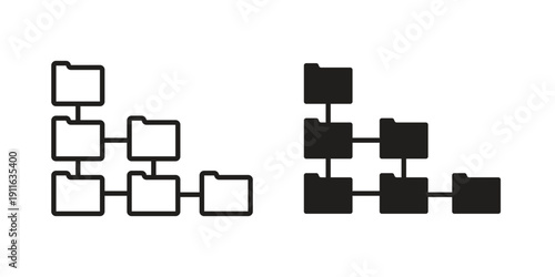 Folder tree icon. linear style sign for mobile concept and website ui design
