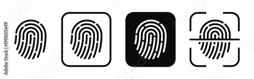 Fingerprint icons in different styles and formats