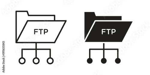 FTP icon. linear style sign for mobile concept and website ui design