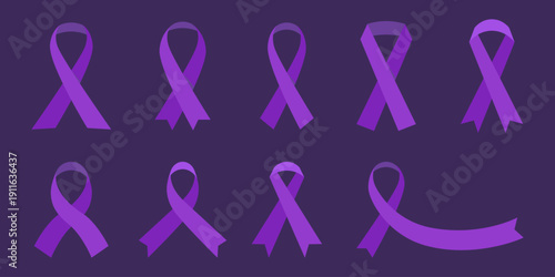 Purple awareness ribbon for Domestic Violence and Alzheimer's awareness collections