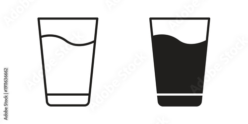 Glass icon. linear style sign for mobile concept and website ui design