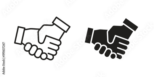 Handshake icon. linear style sign for mobile concept and website ui design