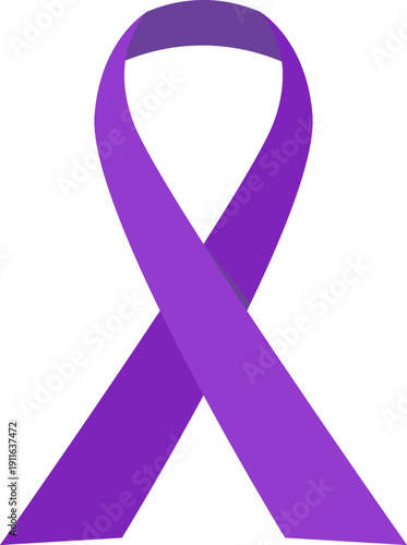 Purple Awareness Ribbon for Domestic Violence and Alzheimer's Support